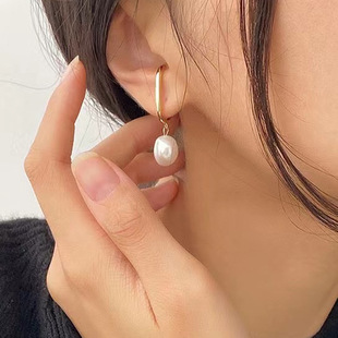 diy手工配件 S925纯银个性珍珠耳夹空托无耳洞耳坠耳环银托半成品