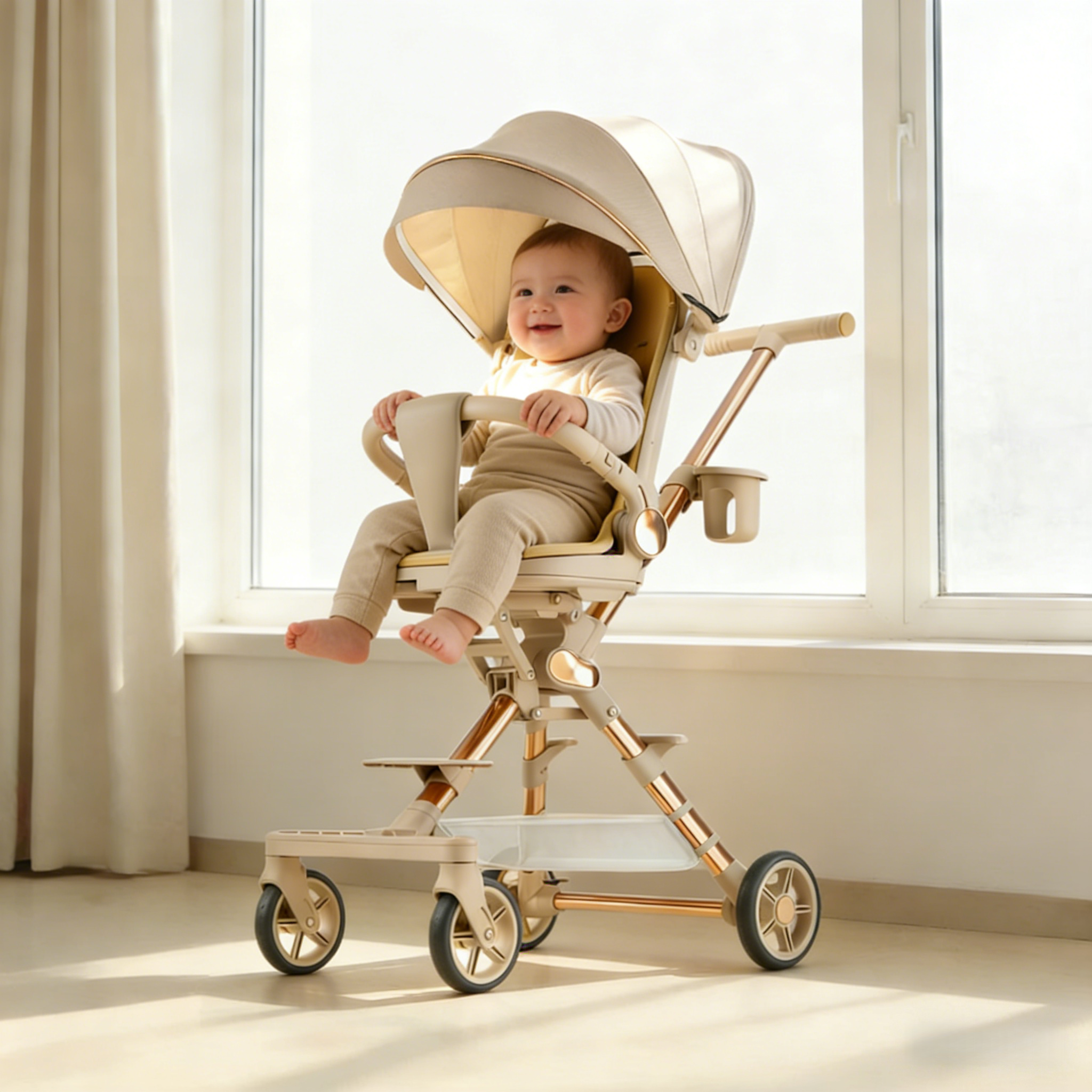 遛娃神器婴儿车推车可坐可躺0到3岁宝宝手推车轻便折叠儿童溜娃车