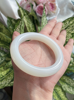 新疆和田玉羊脂白细腻油润精美和田玉手镯圈口可选直播定制链接