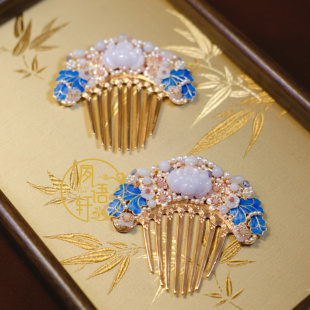 原创设计古风发梳唐凤古典发簪现代点缀汉服发饰汉服天然珍珠