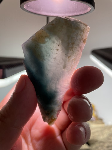 危地马拉翡翠稀有白冰种飘蓝花种水很好透手肉质细腻干净做随行