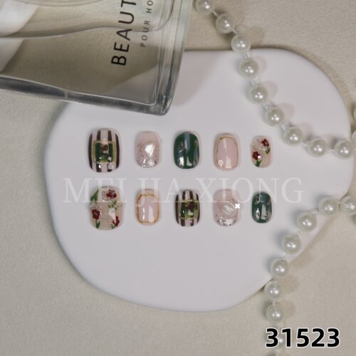美甲熊 原创高级轻奢纯手工穿戴甲 短方圆 15mm 31523