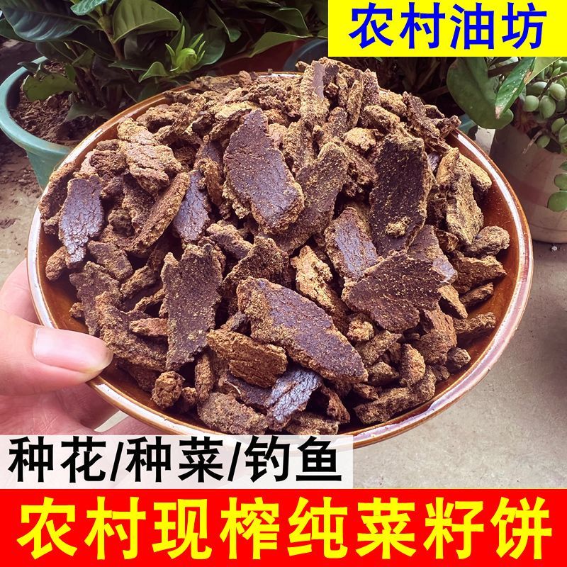清仓】正宗菜籽饼现榨菜籽油饼肥料菜籽油枯粉块钓鱼打窝料花肥