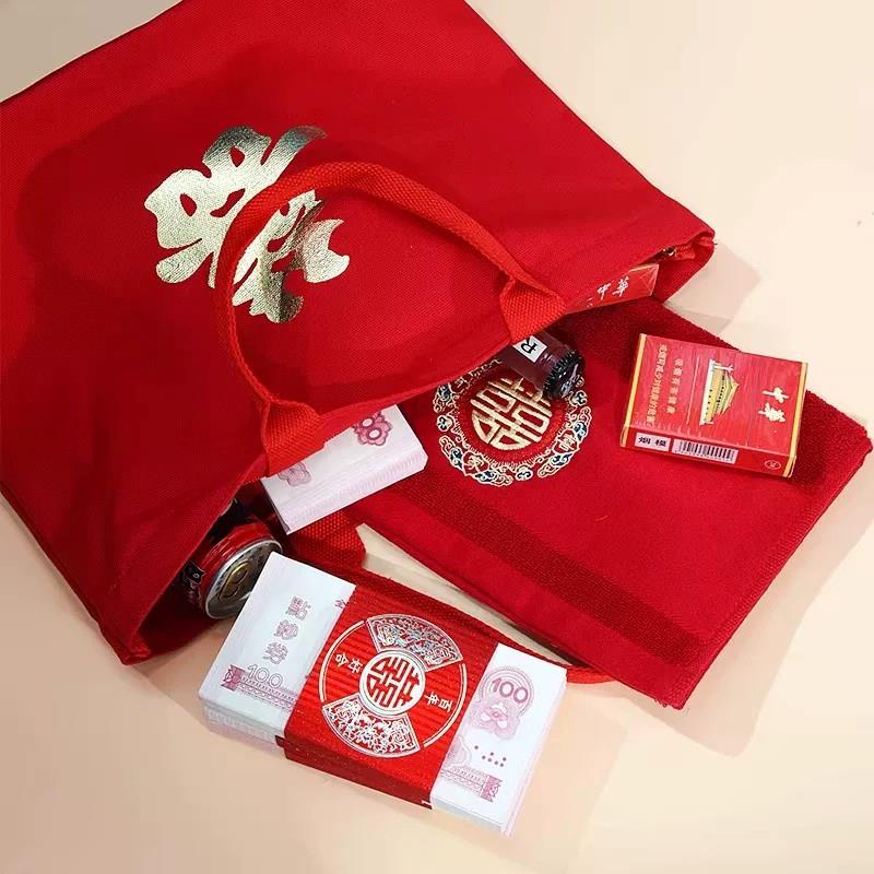 装红包结婚专用手提布袋图片