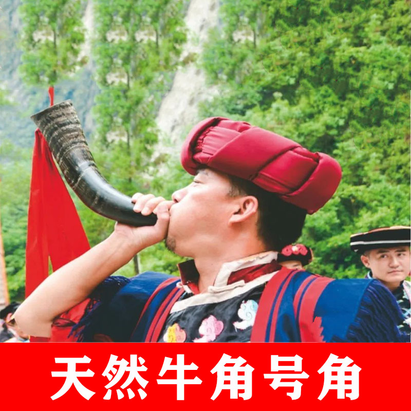 云南天然手工水牛角法器战国吹号