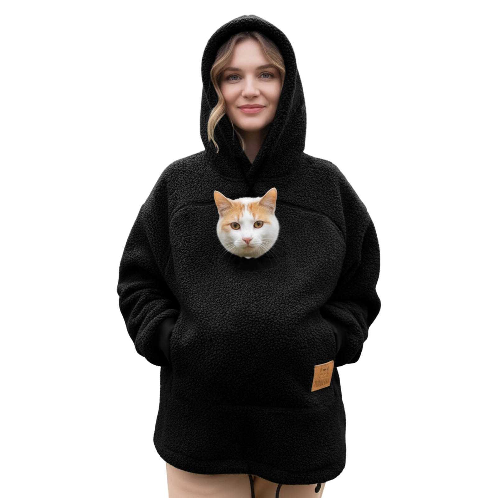 人宠合一猫奴专用加厚连帽卫衣带