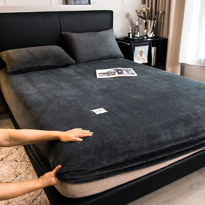 水晶绒床笠单件冬季加绒全包床单双面绒床垫保护罩牛奶绒床罩床套