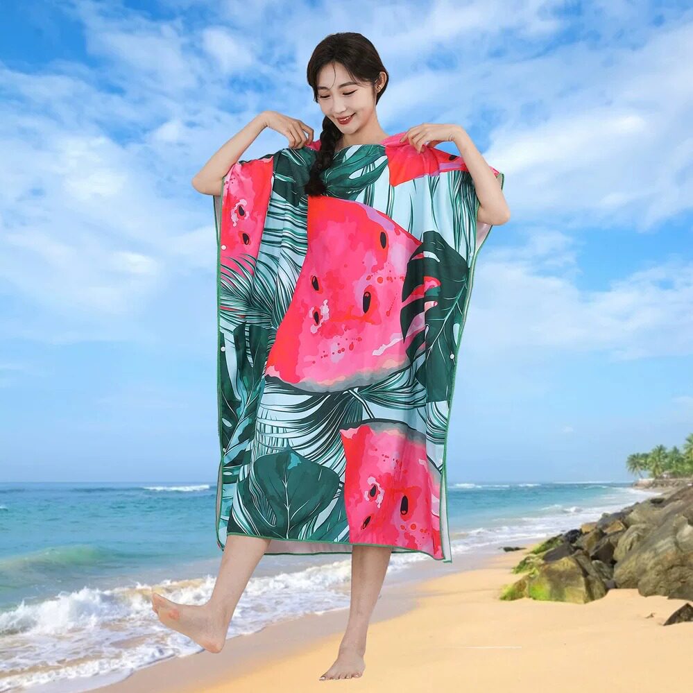 游泳速干浴巾斗篷成人可穿海边