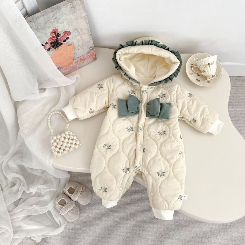 2025婴儿冬装洋气女宝宝碎花加厚