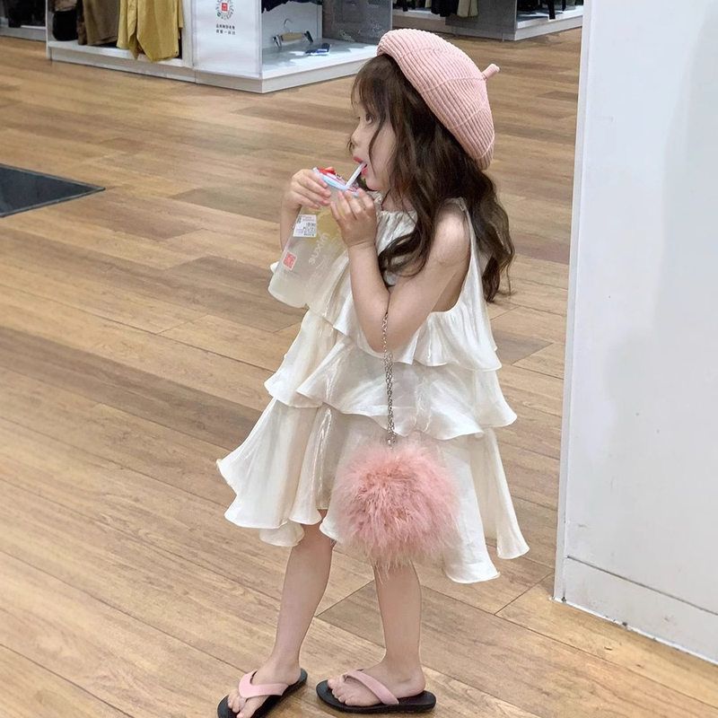 女童连衣裙夏季新款荷叶边甜美
