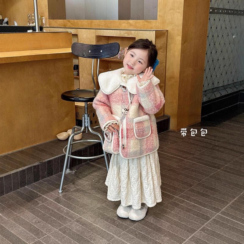 女童冬装加绒外套2025新款儿童