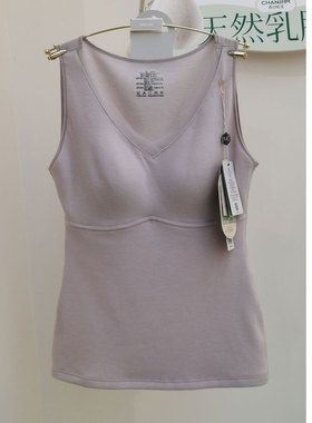 香月明美秋冬款65818无钢圈免穿文胸带胸垫双面磨绒蚕丝保暖背心