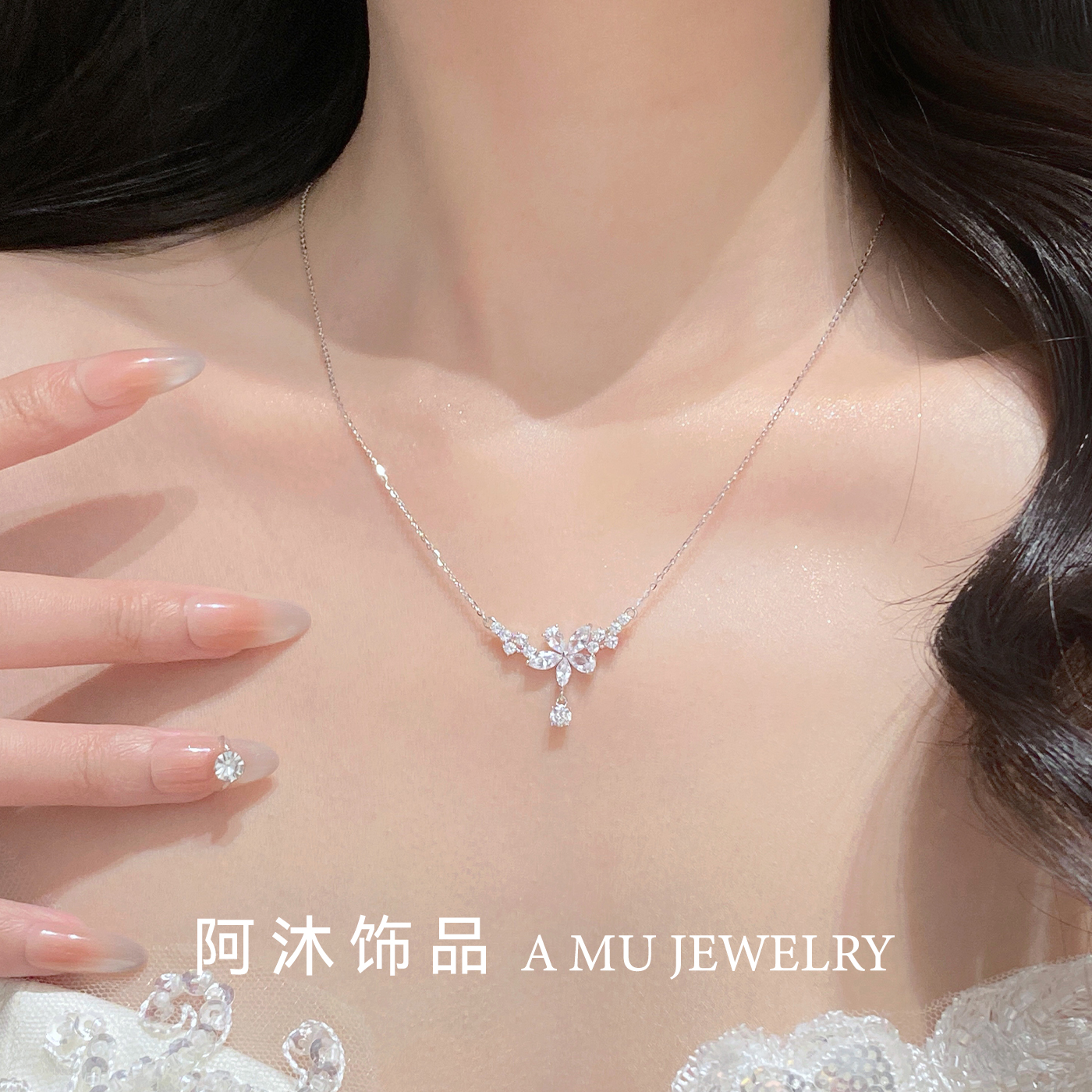 纯银小众设计项链女送闺蜜礼物