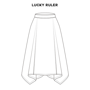 luckyruler设计师款 复古港风百搭显瘦高腰半身裙新款 定制气质法式