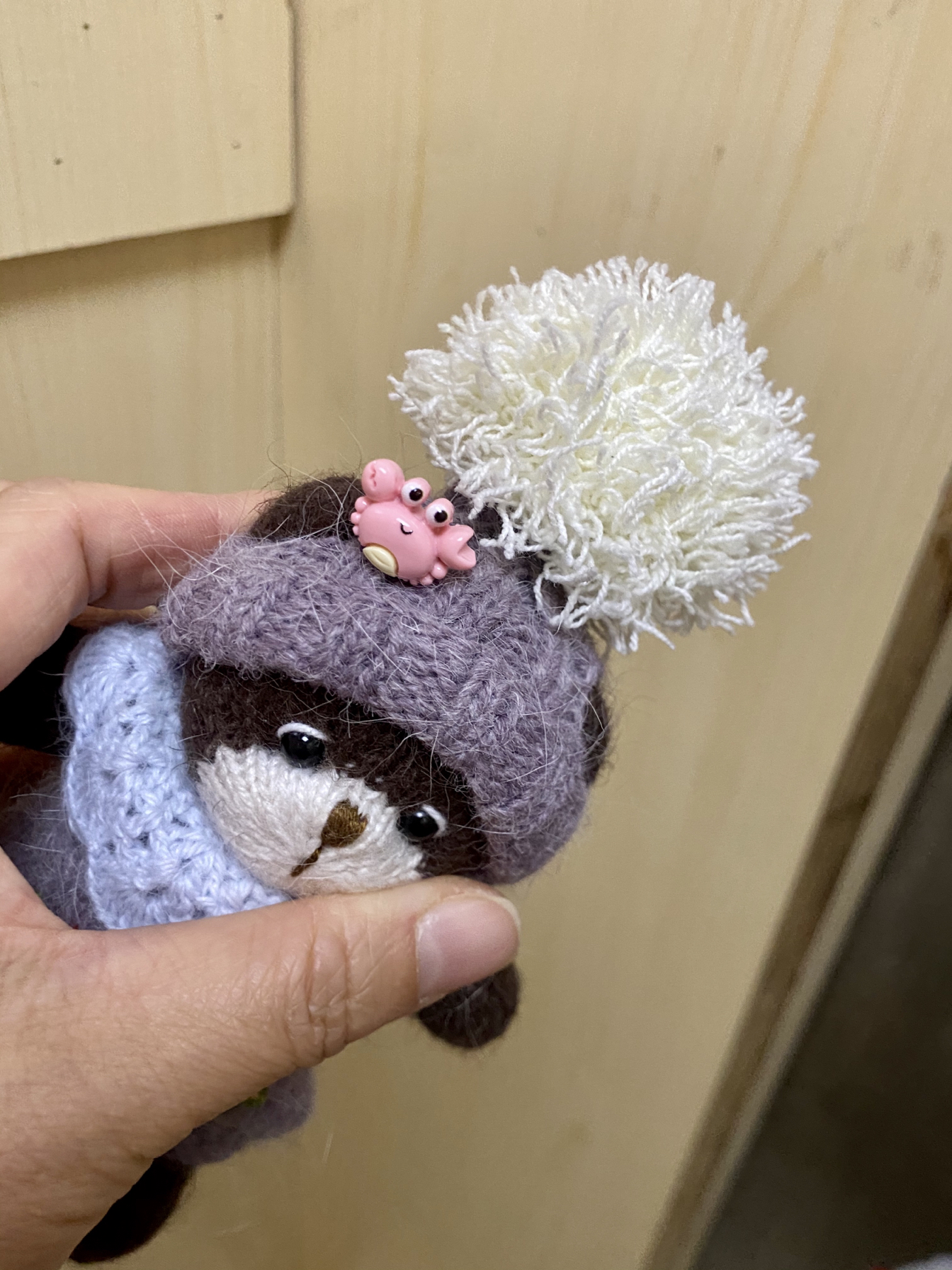 DIY棒针迷你熊小熊手工编织玩偶奶熊礼物包包挂件钥匙扣