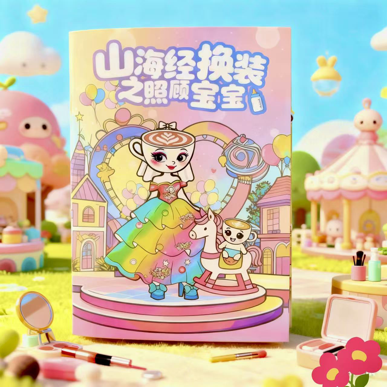 山海经之照顾宝宝安静书diy手工书册自制换装角色扮演豆豆本益智