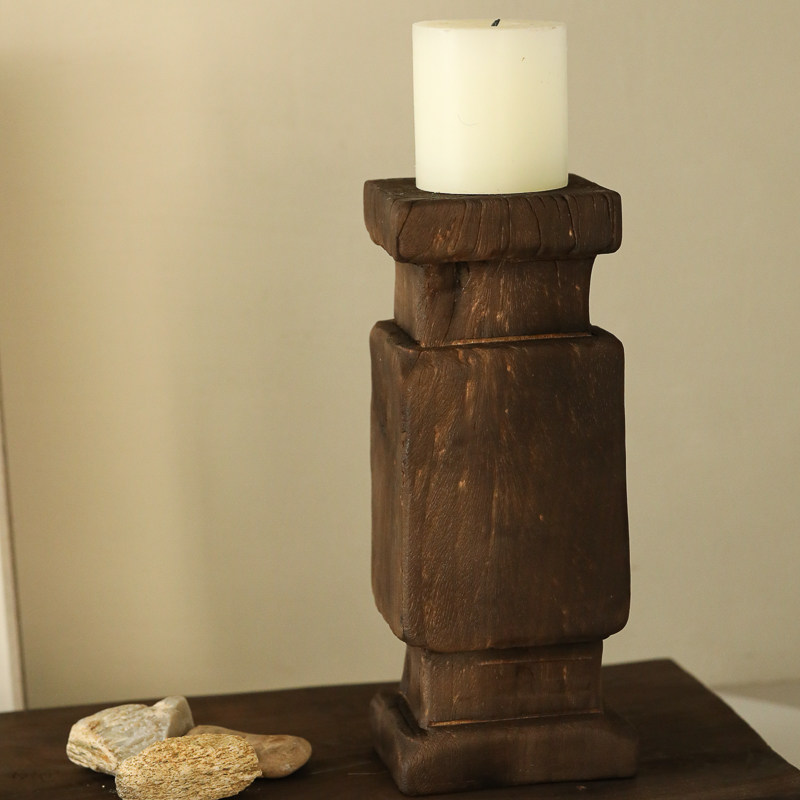 DI原创手工烛台复古中古装饰摆件实木做旧大号烛台民宿酒店装饰品,家居饰品,烛台,淘宝优惠券,粉丝福利购,淘宝优惠卷