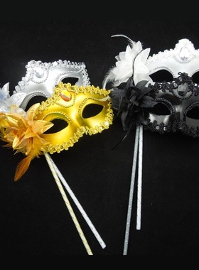 威尼斯公主手持面具半脸女万圣节化妆舞会面具cos派对表演道具