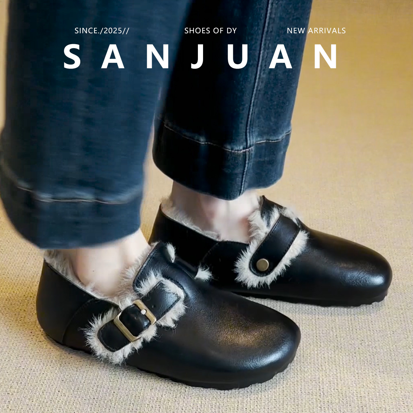 【三卷】保暖加绒圆头勃肯鞋秋冬百搭小皮鞋懒人外穿皮带扣毛毛鞋,女鞋,勃肯鞋/软木鞋,淘宝优惠券,粉丝福利购,淘宝优惠卷