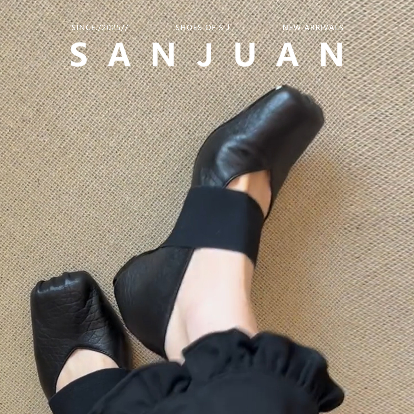 羊皮版sanjuan三卷法式复古玛丽珍鞋子百搭芭蕾内增高单鞋小个子