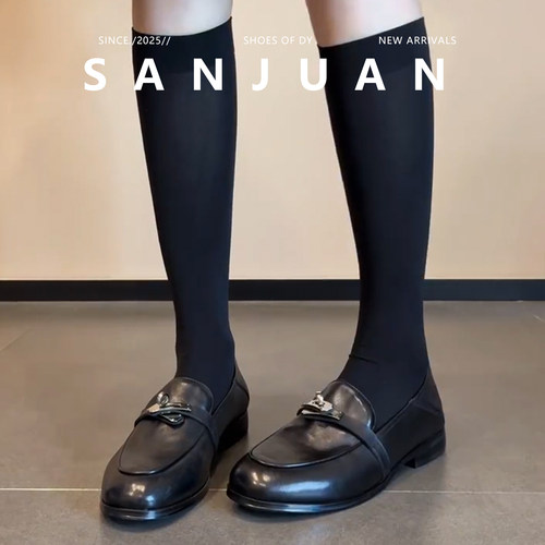 通勤百搭单鞋懒人一脚蹬乐福鞋