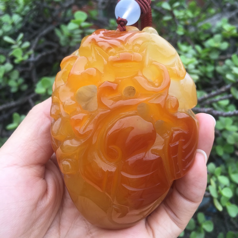 【玛瑙说】雕件纯天然原色无烧俏色红玉髓如意招财金蟾手把件手玩