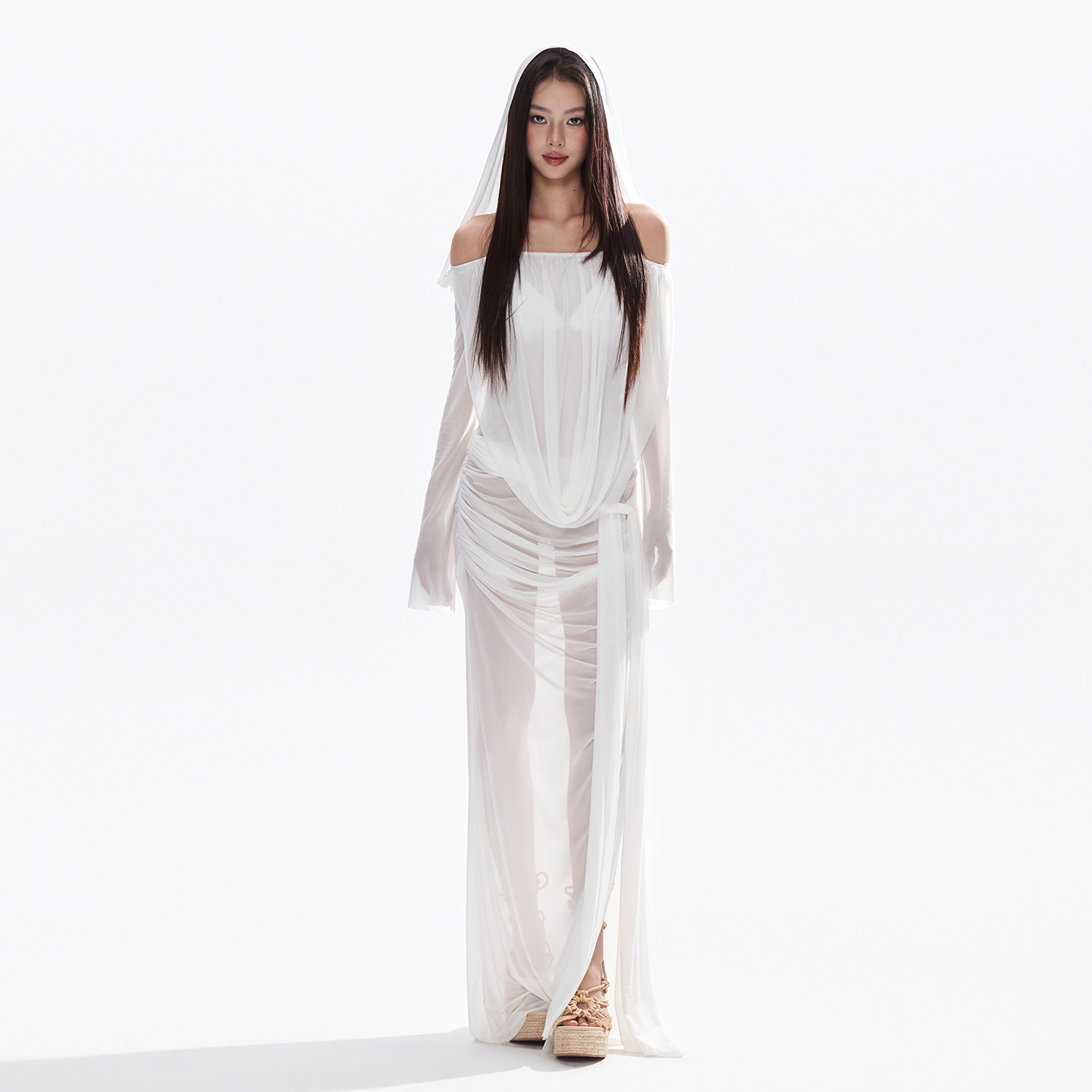 罗卡艺2026新款绝美白色网纱长裙比基尼性感显瘦沙滩温泉度假泳衣,运动/瑜伽/健身/球迷用品,比基尼,淘宝优惠券,粉丝福利购,淘宝优惠卷