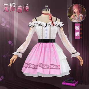 无限暖暖cos开放世界 X换装游戏粉红色连衣裙