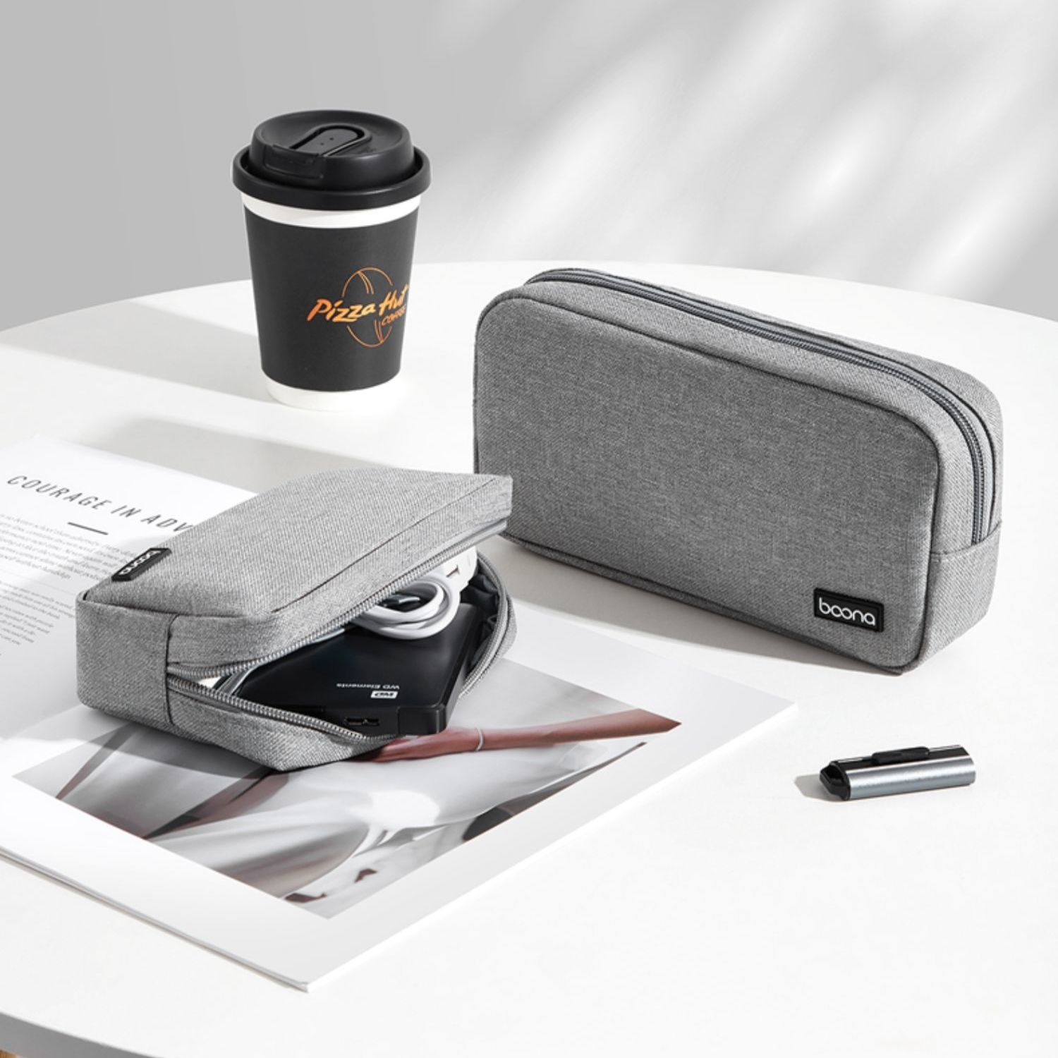 手机充电器耳机数据线收纳包