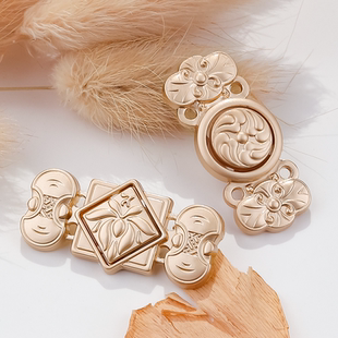 明制汉服子母扣旗袍古装金属盘扣宋制云肩披肩比甲对扣国潮装饰扣