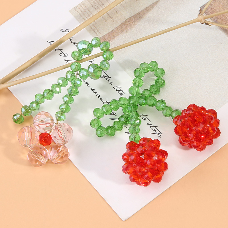 旗袍盘扣水晶樱桃领口装饰扣头饰可爱饰品配件花朵衣领扣手工扣子