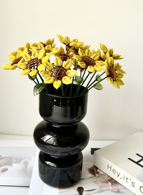 淄博琉璃诞生花铁丝花铁线花仿真桌面摆件花瓶法式复古家居装饰品