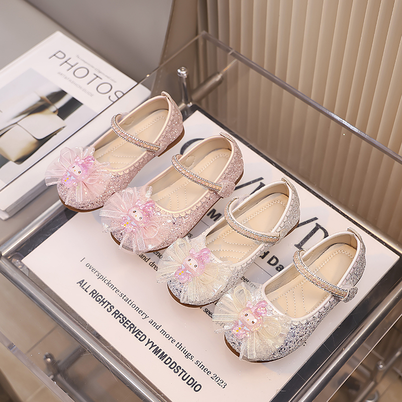 女童公主鞋2025春秋新春秋儿童软底单鞋小女孩水晶小皮鞋六一表演