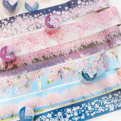 途径一场樱花和纸胶带高级感装饰