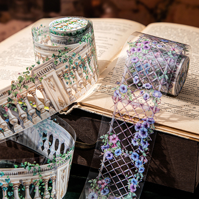 PET创意花卉花藤围栏胶带DIY手账