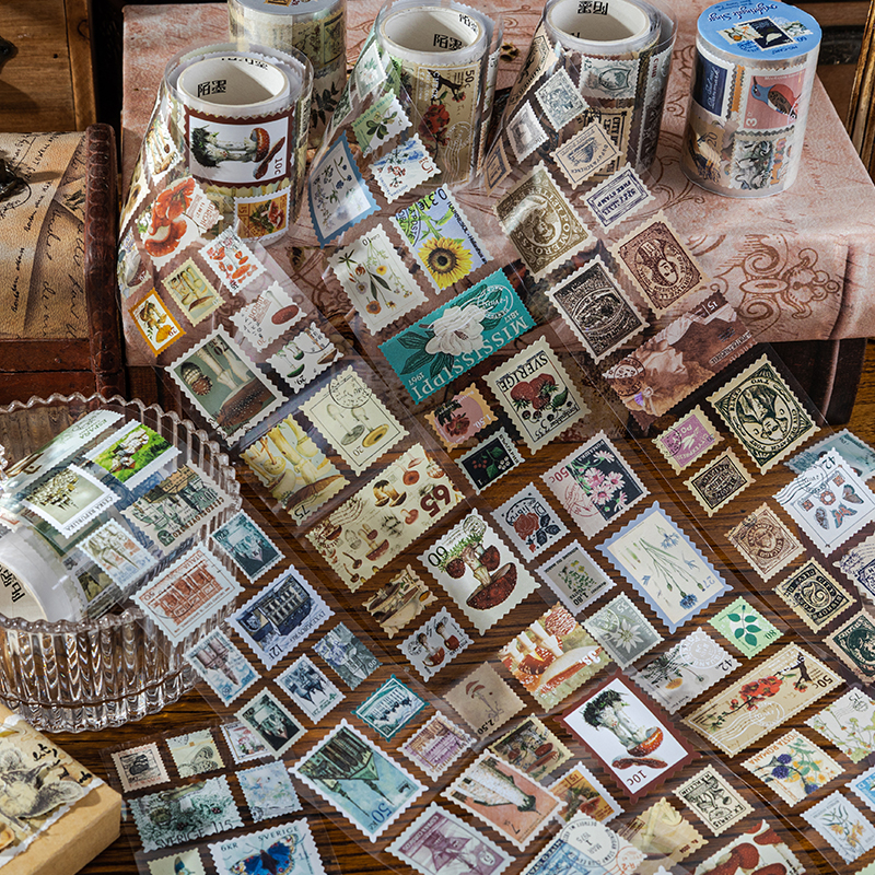排废胶带文艺复古邮票贴纸装饰贴