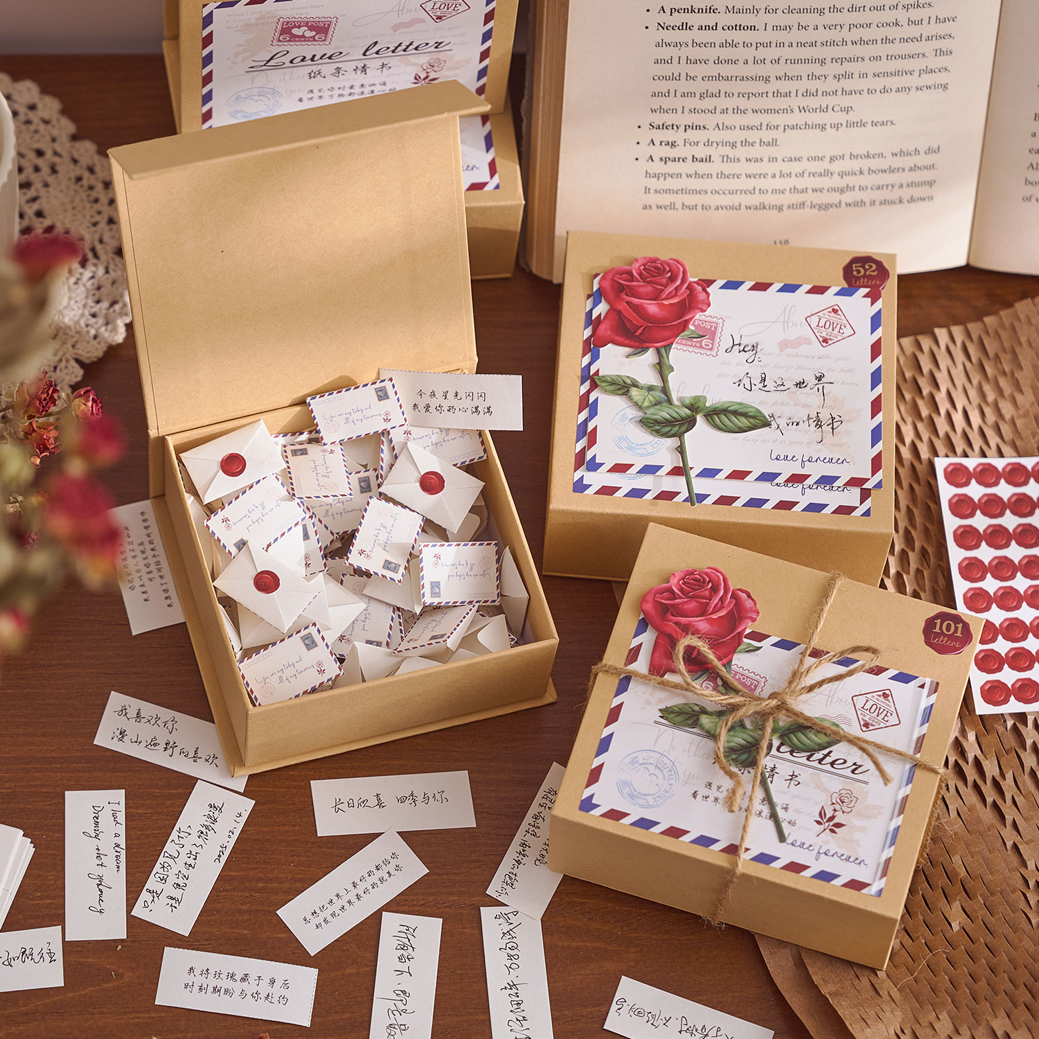 高颜值复古浪漫情书迷你信封信纸