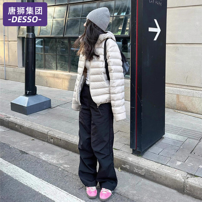 唐狮集团排骨羽绒服女款2025新款休闲小个子加厚秋冬轻薄连帽外套