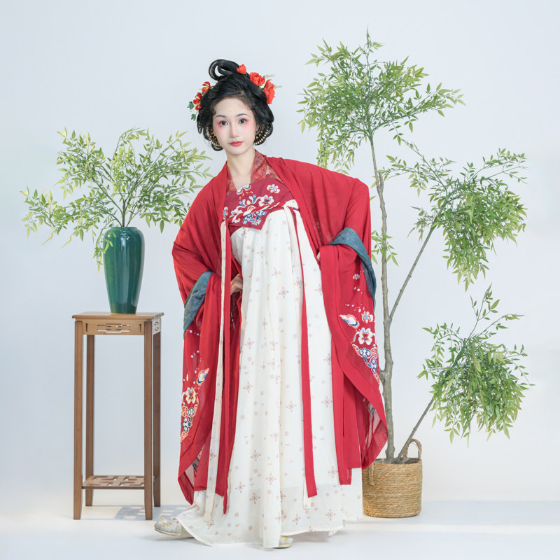 栖拾意长乐郡主原创正品汉服女唐制齐胸襦裙国风刺绣大袖衫春夏款