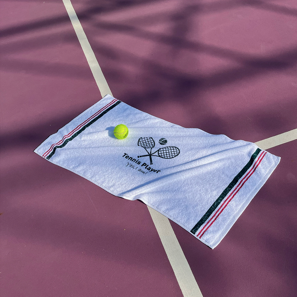 复古球拍logo网球毛巾