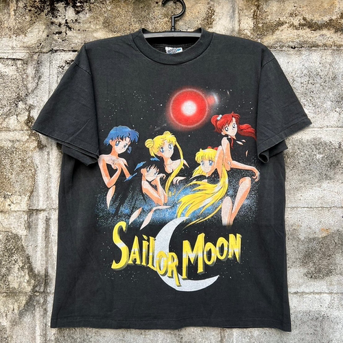 Sailor Moon美少女战士街头潮流vintage古着暗黑短袖T恤情侣潮