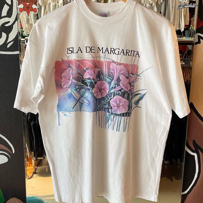 Isla de Margarita复古旅游纪念T恤vintage古着慵懒风重磅棉半袖