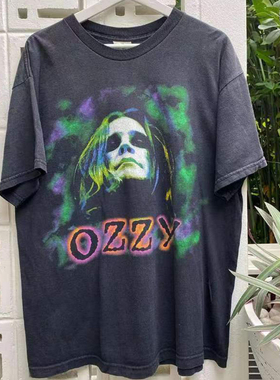 Ozzy Osbourne奥兹摇滚乐队欧美高街暗黑vintage复古男女短袖T恤