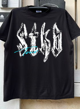 STIKO 乐队粗粝涂鸦字体设计小众摇滚文化vintage古着短袖T恤