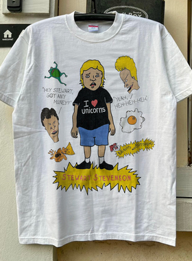 Stewart Stevenson瘪四与大头蛋美式复古oversize高级感短袖T恤
