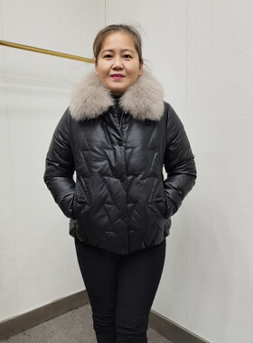 BM310年货推荐皮羽绒服狐狸毛奢华妈妈短款新式风加厚2024冬外套