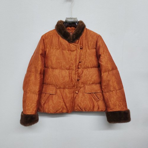 新中式白鸭绒斜襟扣妈妈羽绒服