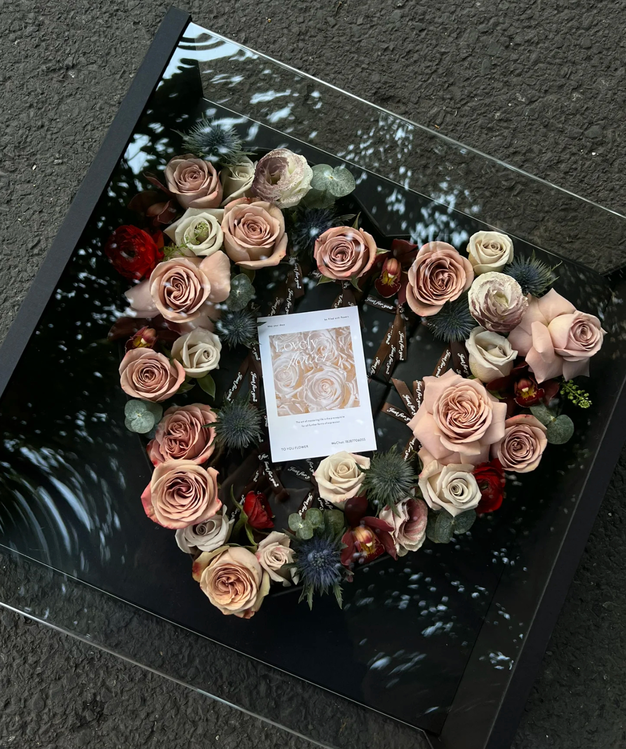 大号亚克力鲜花永生花包装盒礼盒 适合diy放烟送男友女生爱心花盒