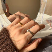 个性 大码 闭口食指戒指女ins潮小众冷淡风时尚 精致轻奢男穿搭配饰