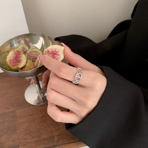 气质开口戒指ins风女钛钢金色